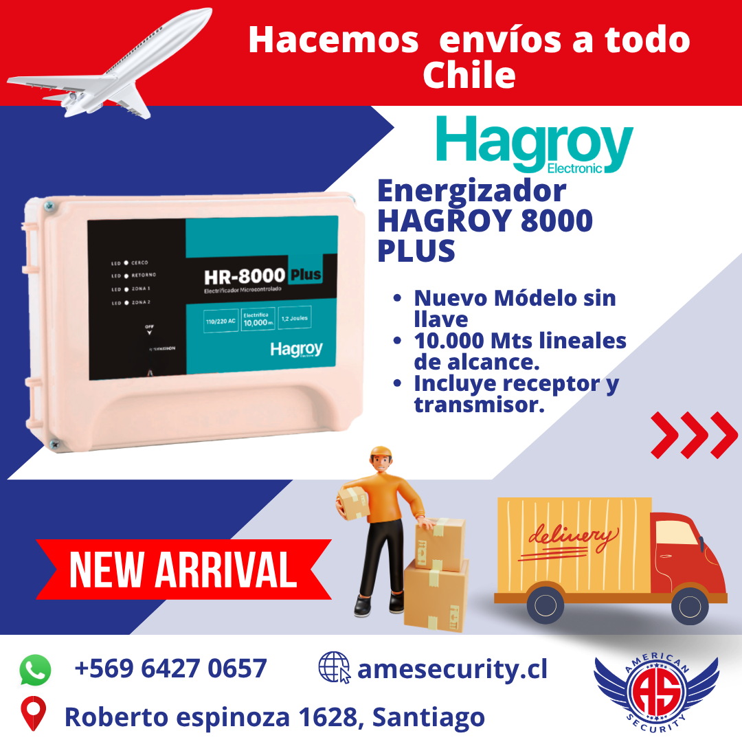 ENERGIZADOR HAGROY HR 8000 PLUS PARA CERCO ELÉCTRICO