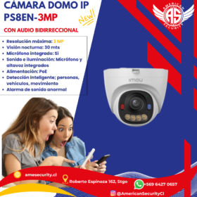 CÁMARA DOMO IP PS8EN-3MP CON AUDIO BIDIRRECCIONAL