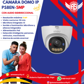 CÁMARA DOMO IP PS8EN-5MP CON AUDIO BIDIRRECCIONAL